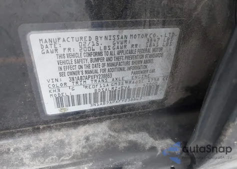 2015 Nissan Sentra Sr z USA, uszkodzony, nr VIN 3N1AB7APXFY238863